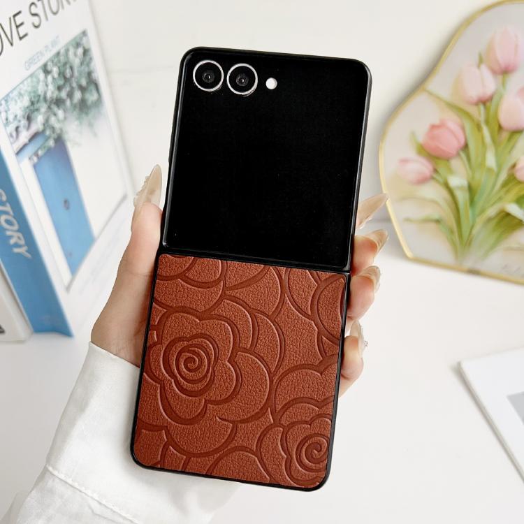 For Samsung Galaxy Z Flip7 5G Impression Camellia Pattern Protective Phone Case