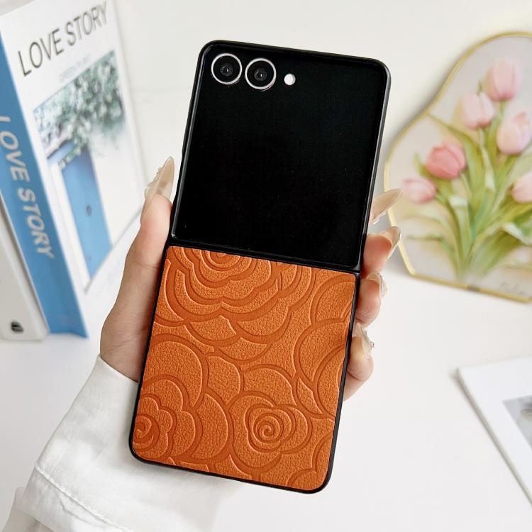 For Samsung Galaxy Z Flip7 5G Impression Camellia Pattern Protective Phone Case