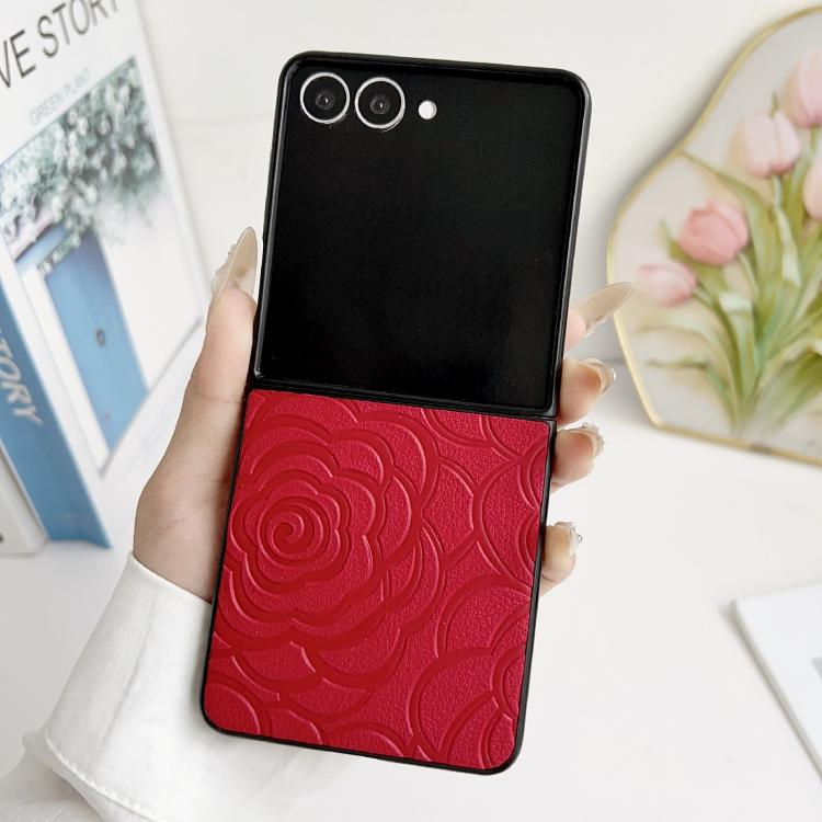 For Samsung Galaxy Z Flip7 5G Impression Camellia Pattern Protective Phone Case