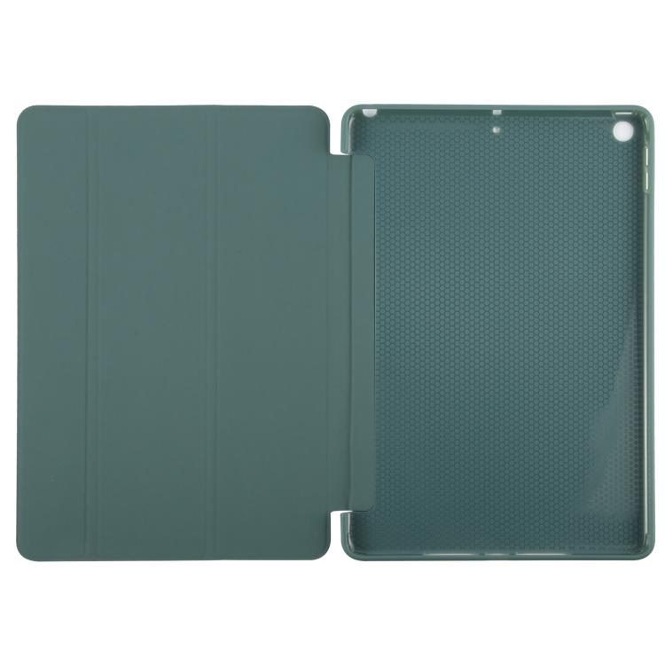 For iPad 10.2 2021 / 2020 / 2019 GEBEI 3-folding Holder Shockproof Flip Leather Tablet Case