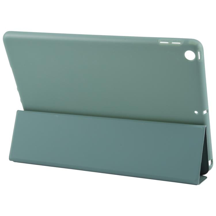 For iPad 10.2 2021 / 2020 / 2019 GEBEI 3-folding Holder Shockproof Flip Leather Tablet Case