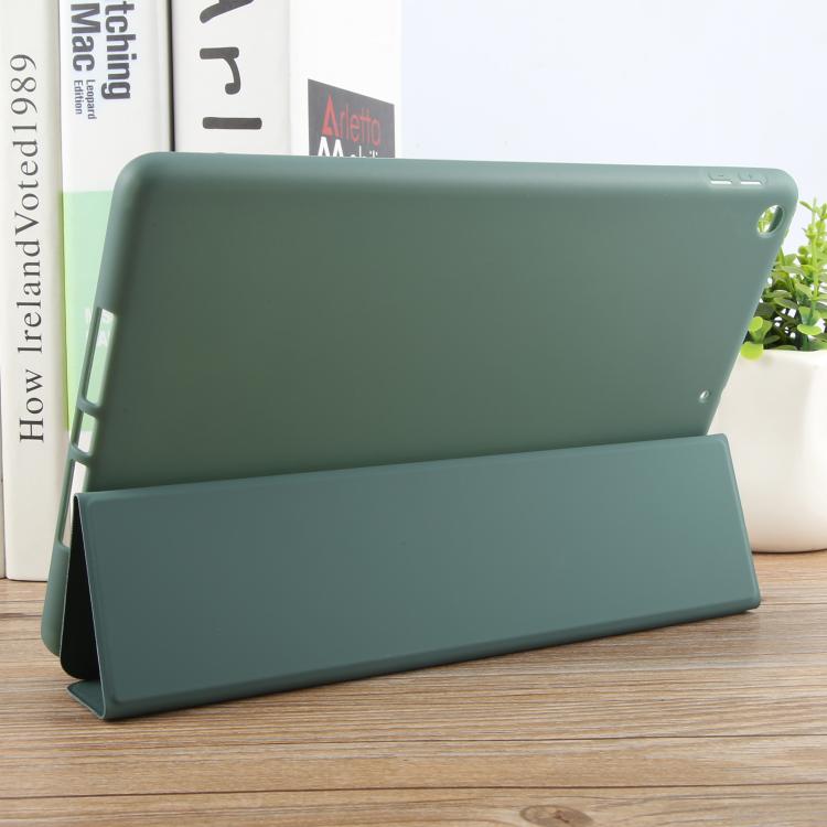 For iPad 10.2 2021 / 2020 / 2019 GEBEI 3-folding Holder Shockproof Flip Leather Tablet Case