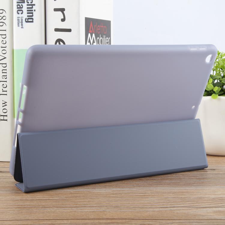 For iPad 10.2 2021 / 2020 / 2019 GEBEI 3-folding Holder Shockproof Flip Leather Tablet Case