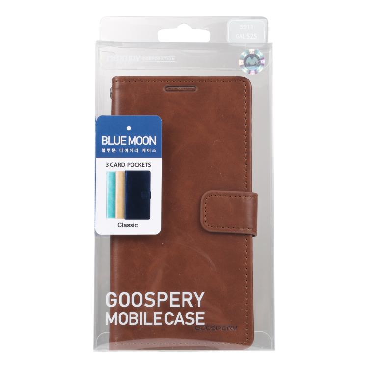 For Samsung Galaxy S25+ 5G GOOSPERY BLUE MOON Crazy Horse Texture Leather Phone Case