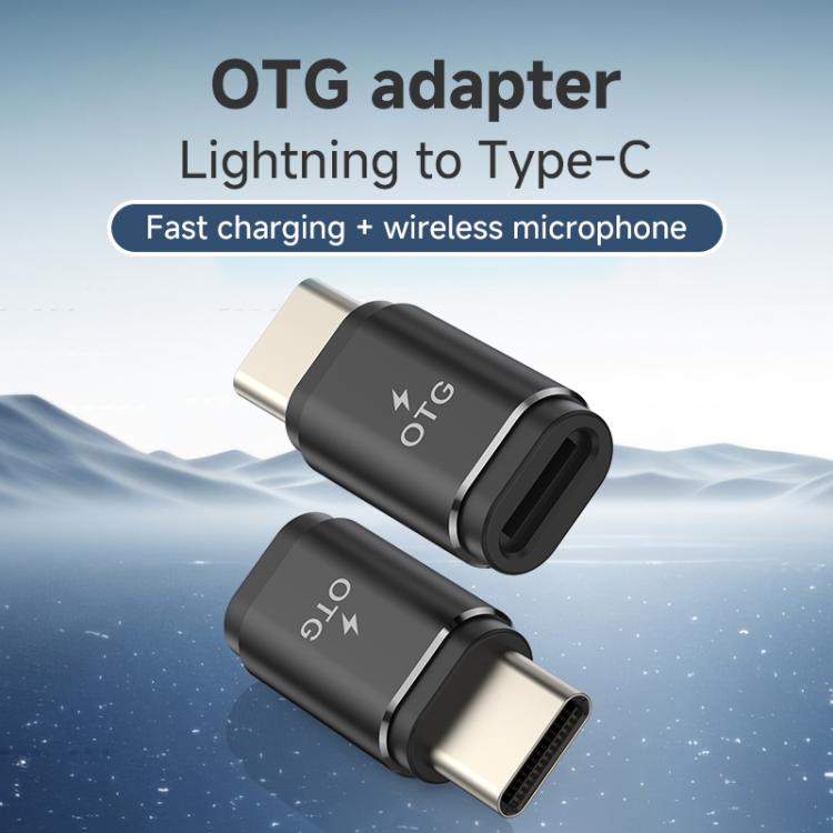 8 Pin to Type-C OTG Adapter - Black