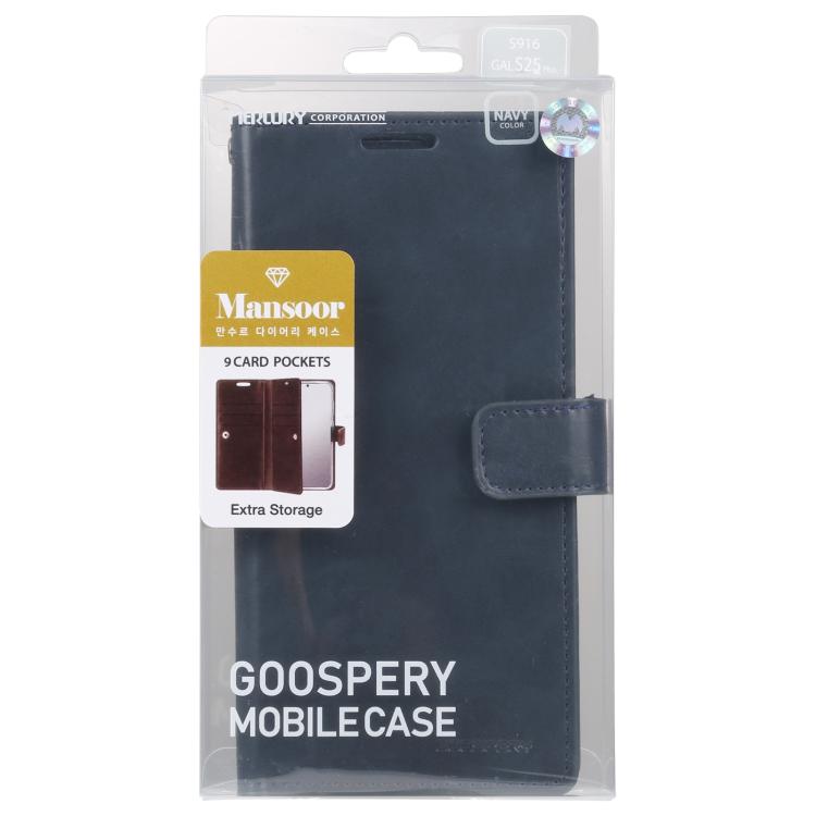 For Samsung Galaxy S25 5G GOOSPERY MANSOOR DIARY 9 Card Slots Leather Phone Case