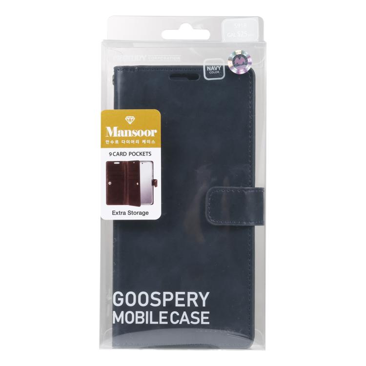 For Samsung Galaxy S25 Ultra 5G GOOSPERY MANSOOR DIARY 9 Card Slots Leather Phone Case