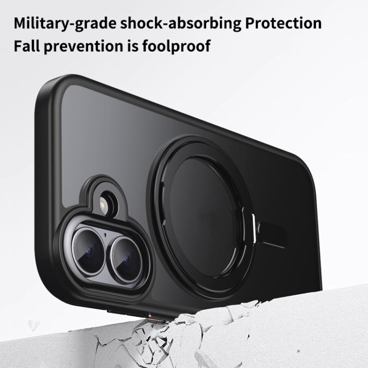 For iPhone 17 Frosted 360 Degree MagSafe Magnetic Holder Phone Case