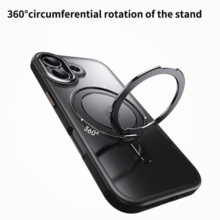 For iPhone 17 Frosted 360 Degree MagSafe Magnetic Holder Phone Case