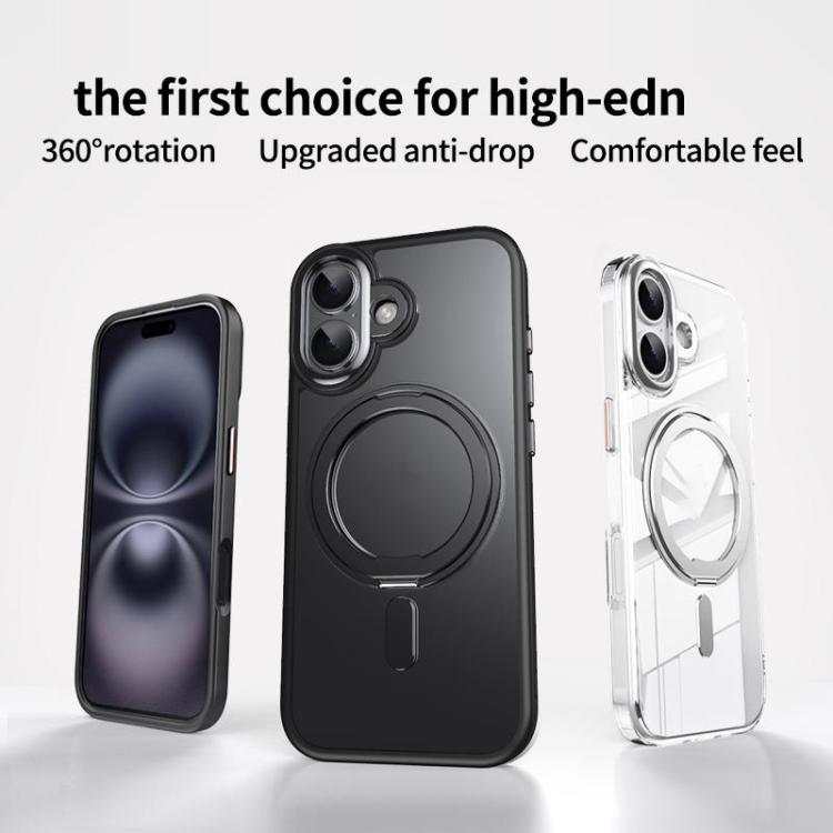 For iPhone 17 Frosted 360 Degree MagSafe Magnetic Holder Phone Case