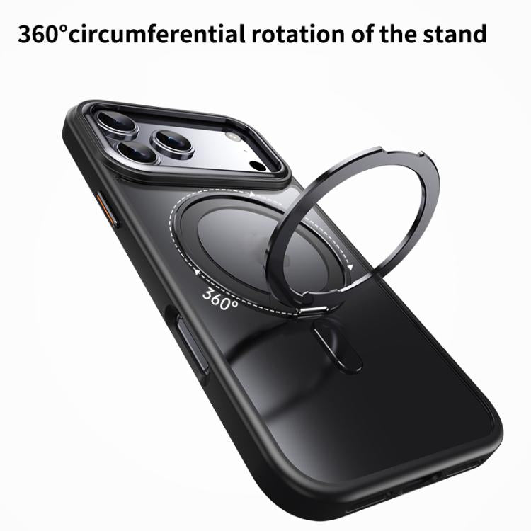 For iPhone 17 Pro Frosted 360 Degree MagSafe Magnetic Holder Phone Case