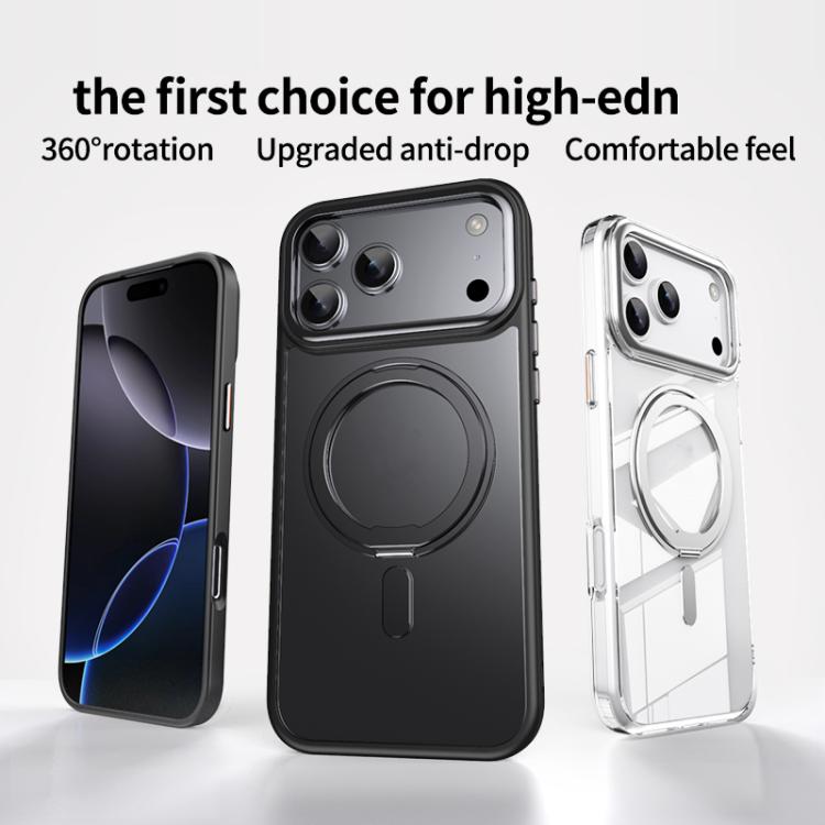 For iPhone 17 Pro Frosted 360 Degree MagSafe Magnetic Holder Phone Case