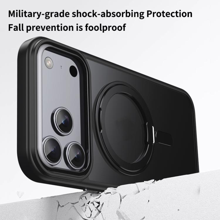 For iPhone 17 Pro Frosted 360 Degree MagSafe Magnetic Holder Phone Case