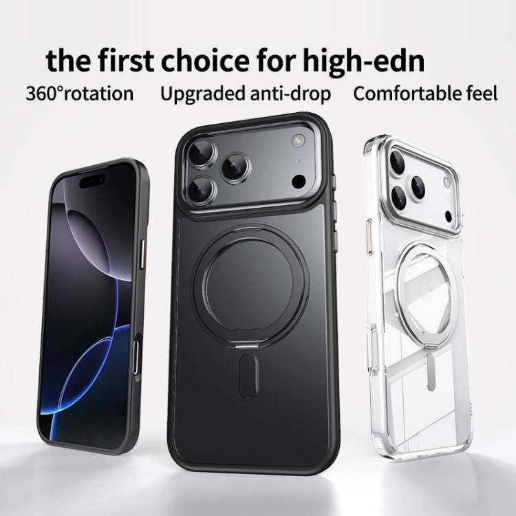 For iPhone 17 Pro Frosted 360 Degree MagSafe Magnetic Holder Phone Case