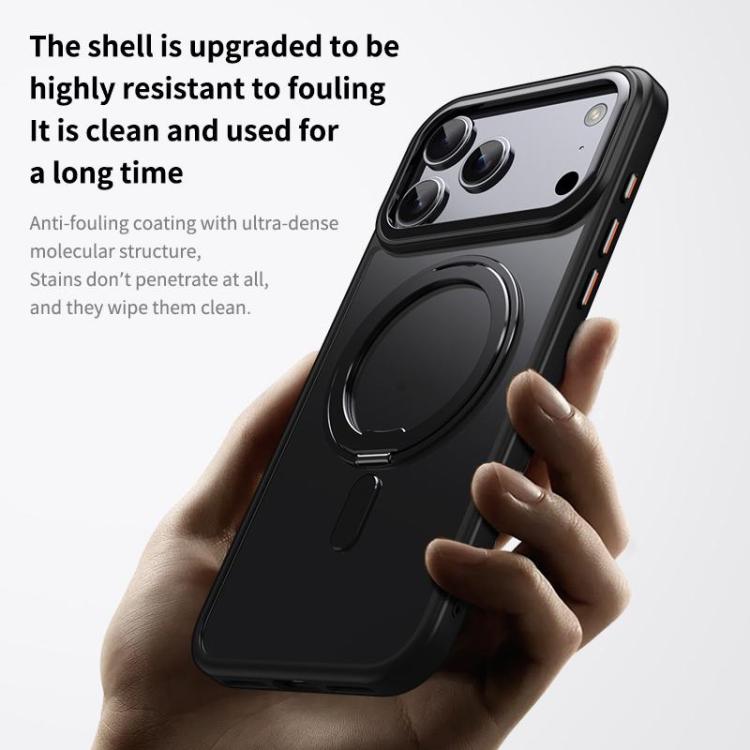 For iPhone 17 Pro Frosted 360 Degree MagSafe Magnetic Holder Phone Case