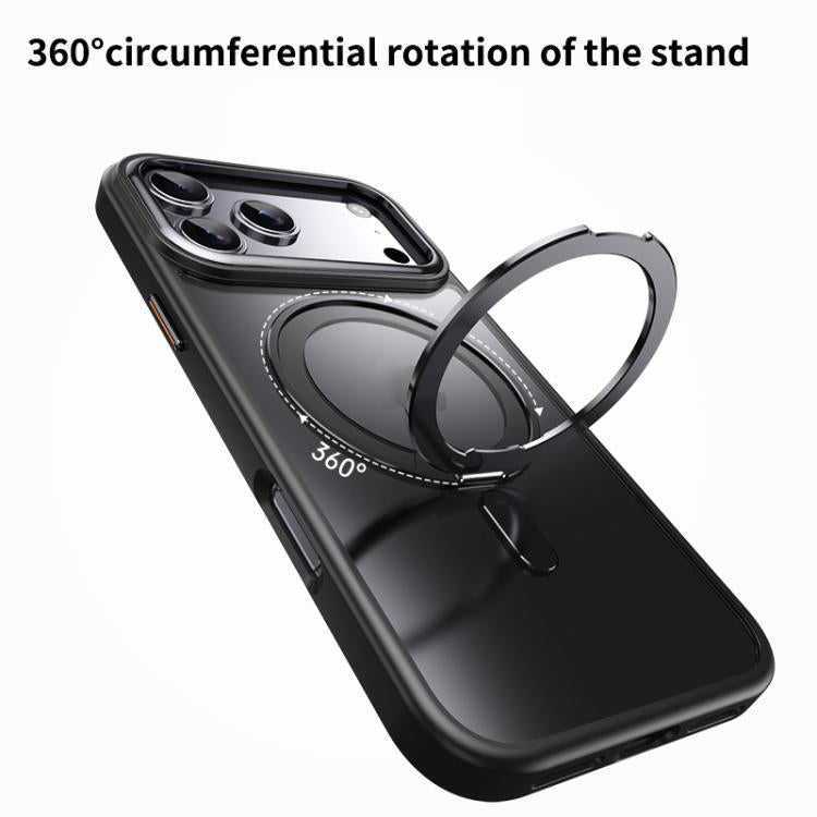 For iPhone 17 Pro Max Frosted 360 Degree MagSafe Magnetic Holder Phone Case