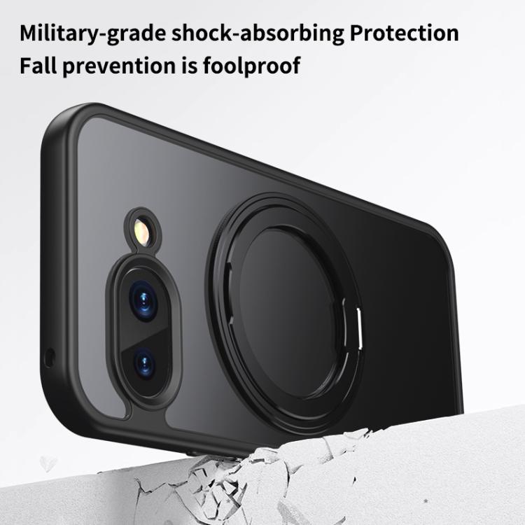 For Google Pixel 9a Frosted 360 Degree MagSafe Magnetic Holder Phone Case