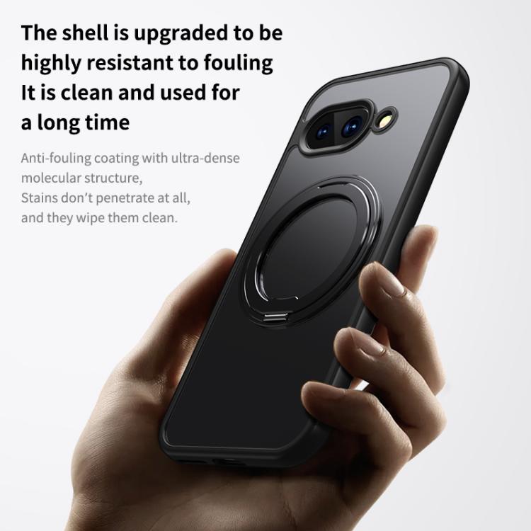 For Google Pixel 9a Frosted 360 Degree MagSafe Magnetic Holder Phone Case
