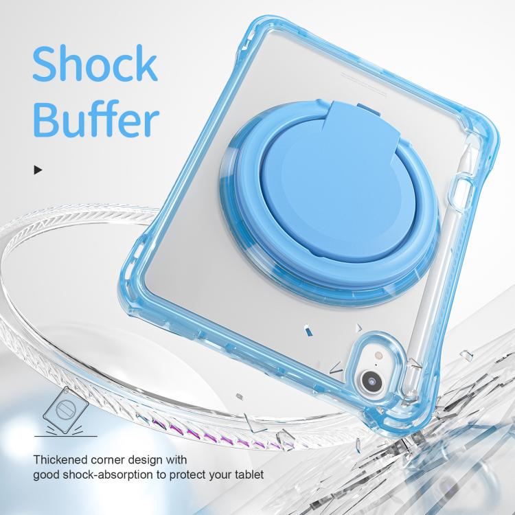 For iPad mini 2024 / mini 6 Rotation Ring Handle TPU Hybrid Clear PC Tablet Case