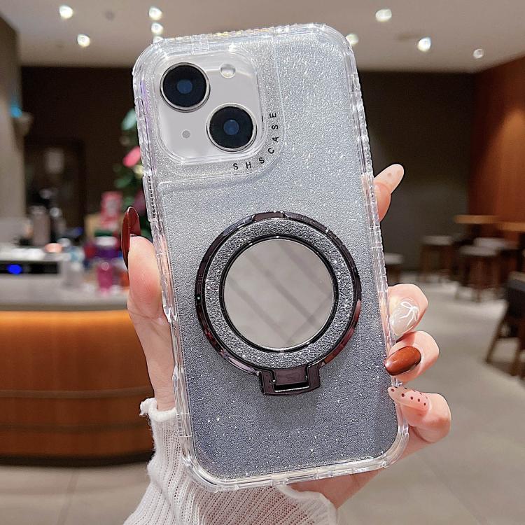 For iPhone 13 Mirror Holder Glitterr MagSafe Phone Case