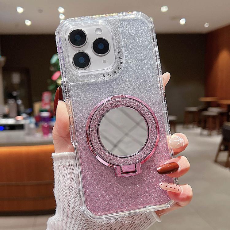 For iPhone 11 Pro Max Mirror Holder Glitterr MagSafe Phone Case