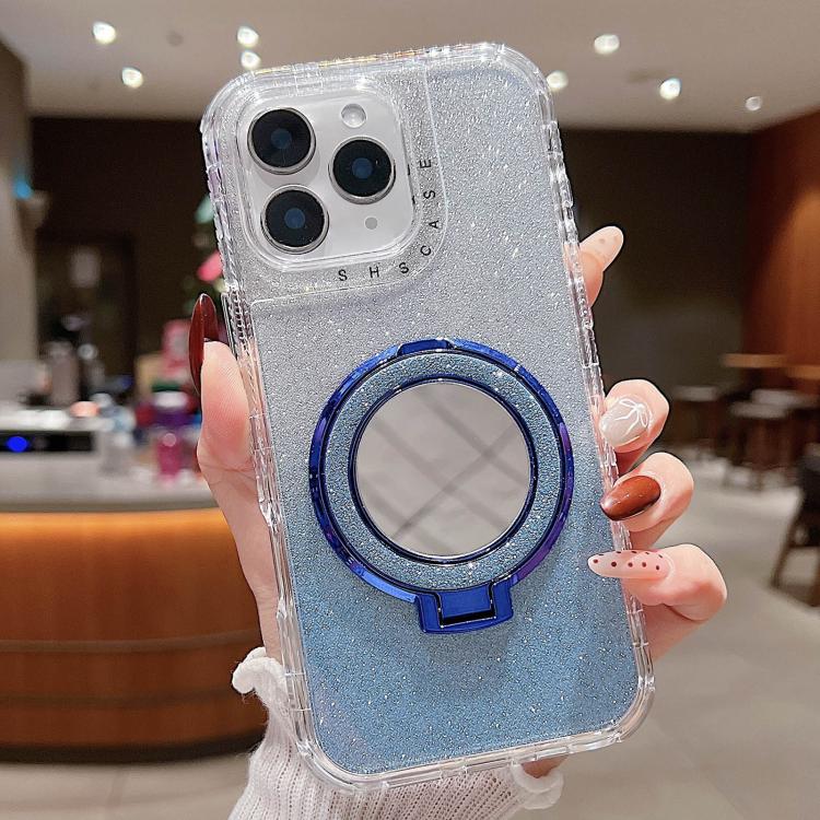 For iPhone 11 Pro Max Mirror Holder Glitterr MagSafe Phone Case