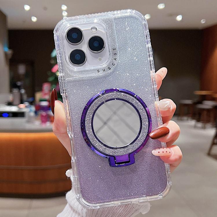 For iPhone 11 Pro Max Mirror Holder Glitterr MagSafe Phone Case