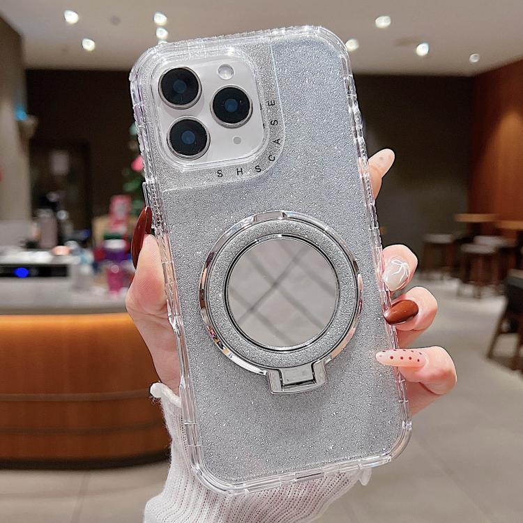 For iPhone 11 Pro Max Mirror Holder Glitterr MagSafe Phone Case