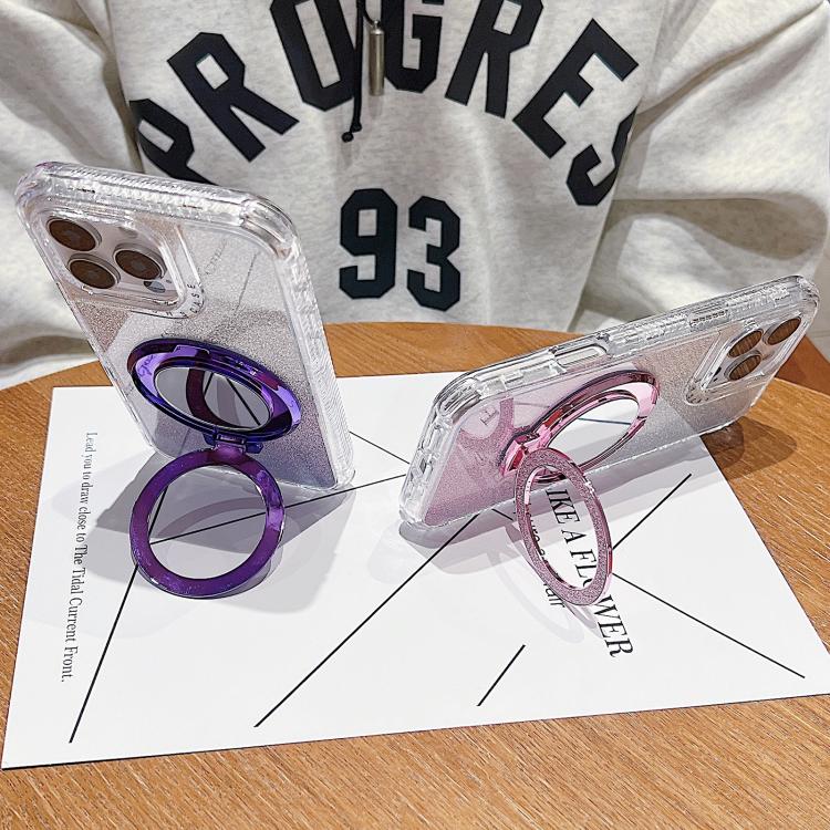 For iPhone 14 Mirror Holder Glitterr MagSafe Phone Case