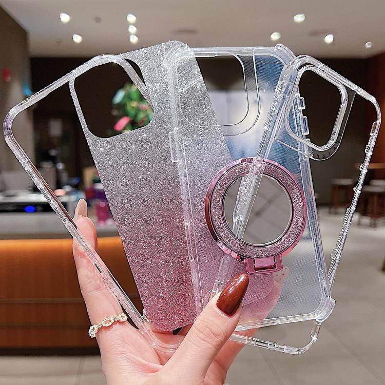 For iPhone 11 Mirror Holder Glitterr MagSafe Phone Case