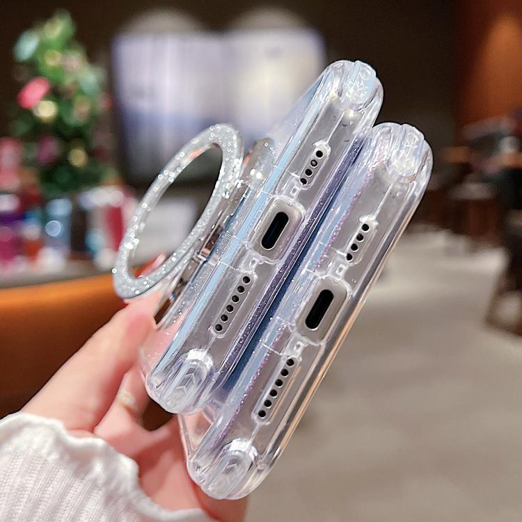 For iPhone 14 Pro Max Mirror Holder Glitterr MagSafe Phone Case