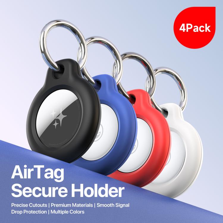 For AirTag 2nd Gen / AirTag 1st Gen 4pcs DUX DUCIS PC Keychain Locator Protective Case