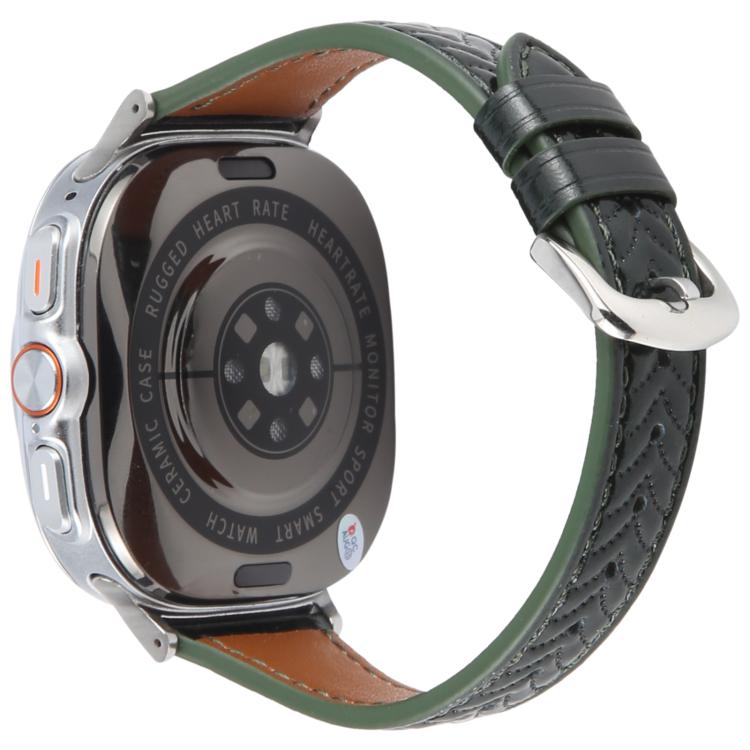 For Samsung Galaxy Watch Ultra 47mm / Ultra 2025 Metal Connector Heart-Shaped Embossed Leather Watch Band