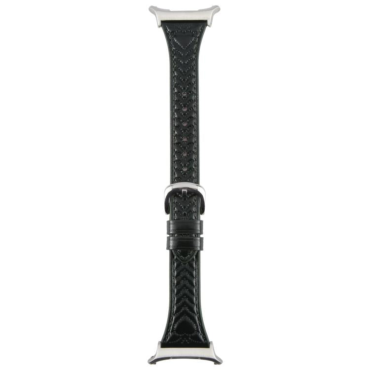 For Samsung Galaxy Watch Ultra 47mm / Ultra 2025 Metal Connector Heart-Shaped Embossed Leather Watch Band