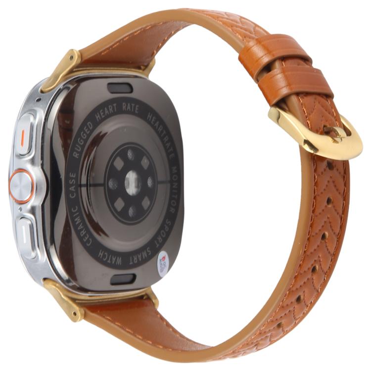 For Samsung Galaxy Watch Ultra 47mm / Ultra 2025 Metal Connector Heart-Shaped Embossed Leather Watch Band