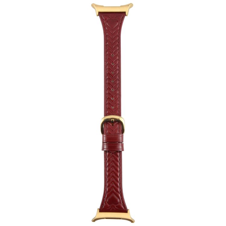 For Samsung Galaxy Watch Ultra 47mm / Ultra 2025 Metal Connector Heart-Shaped Embossed Leather Watch Band