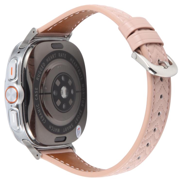 For Samsung Galaxy Watch Ultra 47mm / Ultra 2025 Metal Connector Heart-Shaped Embossed Leather Watch Band
