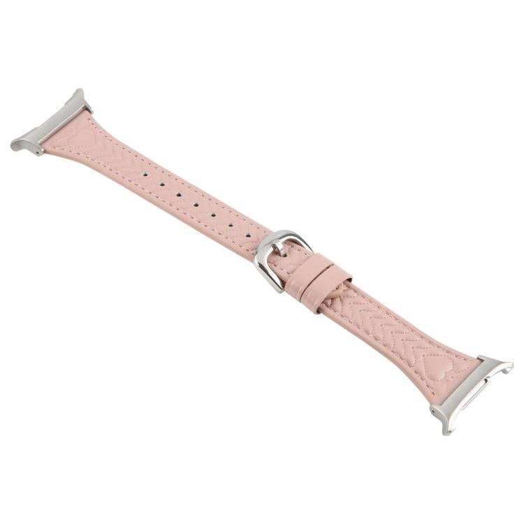 For Samsung Galaxy Watch Ultra 47mm / Ultra 2025 Metal Connector Heart-Shaped Embossed Leather Watch Band
