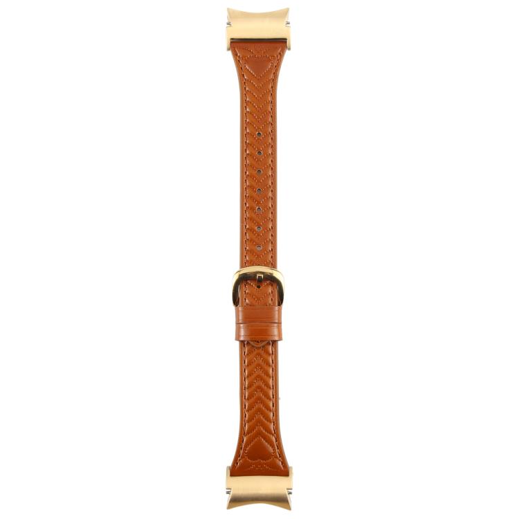 For Samsung Galaxy Watch  7 Metal Connector Heart-Shaped Embossed Leather Quick Release Watch Band