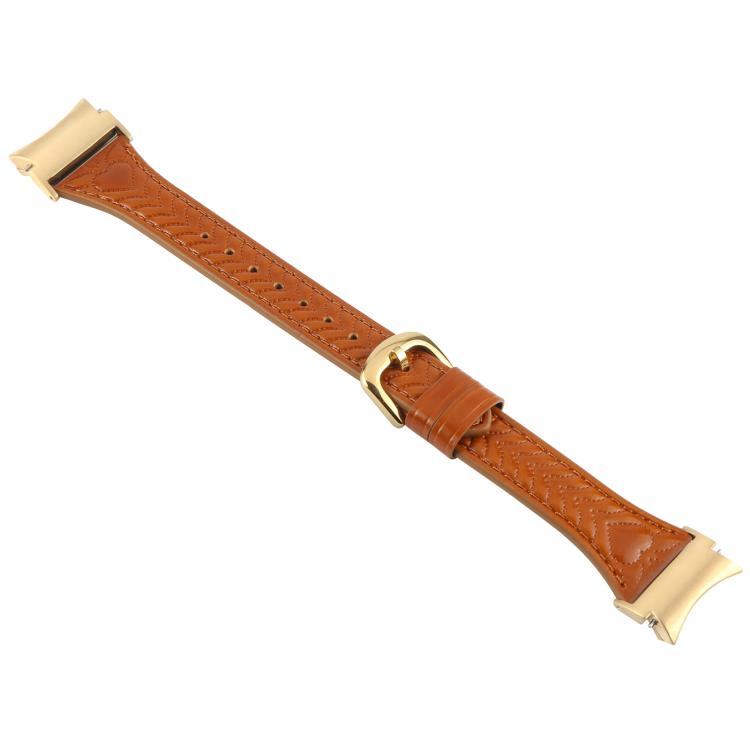 For Samsung Galaxy Watch  7 Metal Connector Heart-Shaped Embossed Leather Quick Release Watch Band