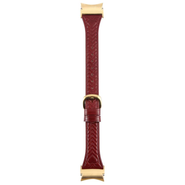 For Samsung Galaxy Watch  7 Metal Connector Heart-Shaped Embossed Leather Quick Release Watch Band