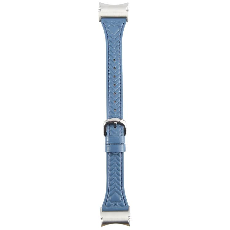 For Samsung Galaxy Watch  7 Metal Connector Heart-Shaped Embossed Leather Quick Release Watch Band