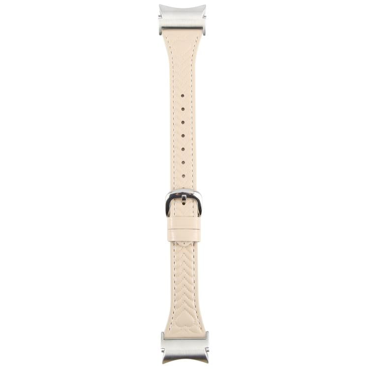 For Samsung Galaxy Watch  7 Metal Connector Heart-Shaped Embossed Leather Quick Release Watch Band