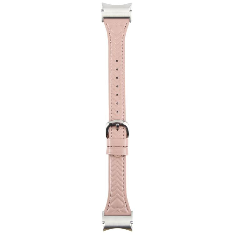 For Samsung Galaxy Watch  7 Metal Connector Heart-Shaped Embossed Leather Quick Release Watch Band