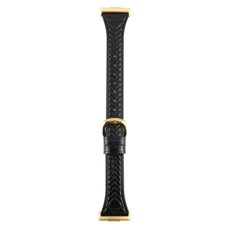 For Huawei Watch Fit 3 Metal Connector Heart-Shaped Embossed Leather Watch Band