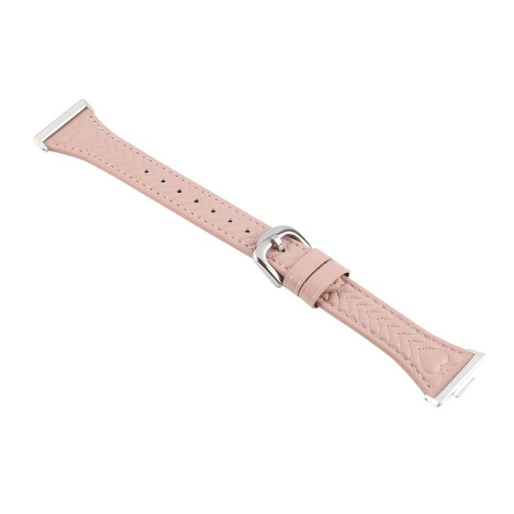 For Huawei Watch Fit 3 Metal Connector Heart-Shaped Embossed Leather Watch Band