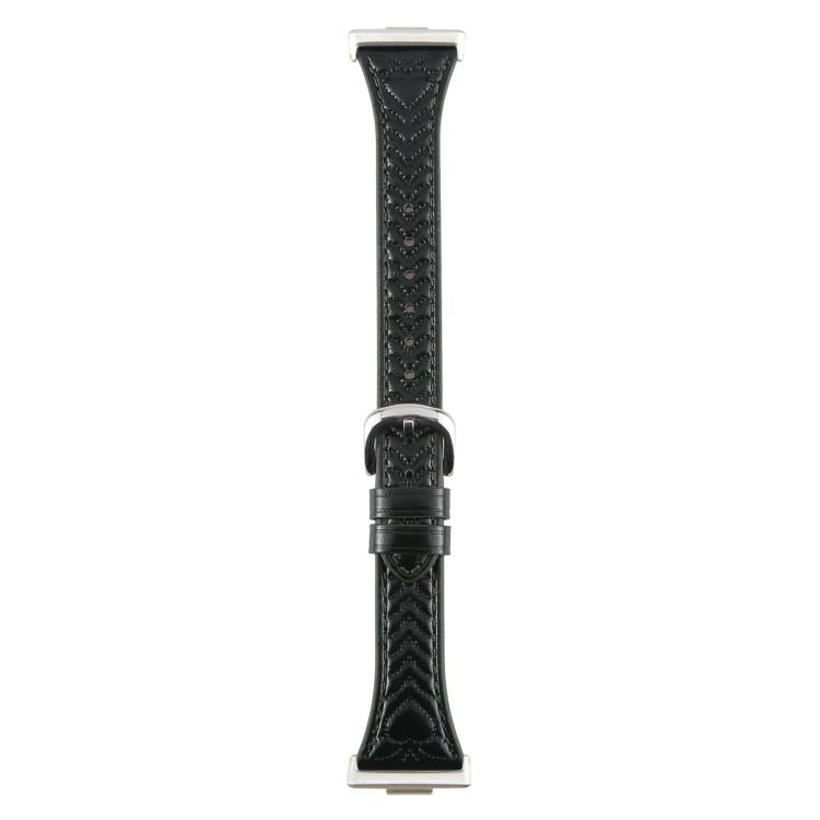 For Huawei Watch Fit 2 Metal Connector Heart-Shaped Embossed Leather Watch Band