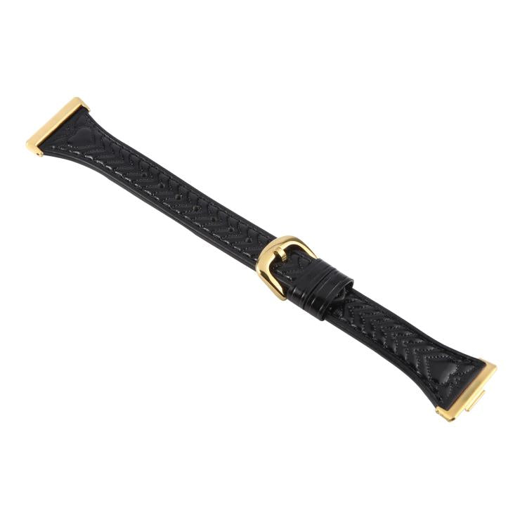 For Huawei Watch Fit 2 Metal Connector Heart-Shaped Embossed Leather Watch Band