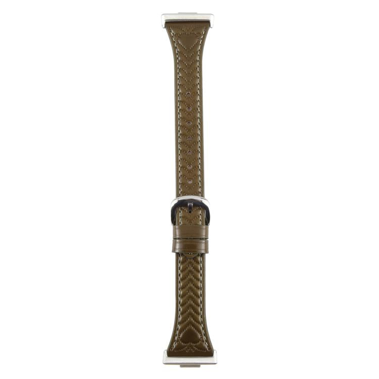 For Huawei Watch Fit Metal Connector Heart-Shaped Embossed Leather Watch Band