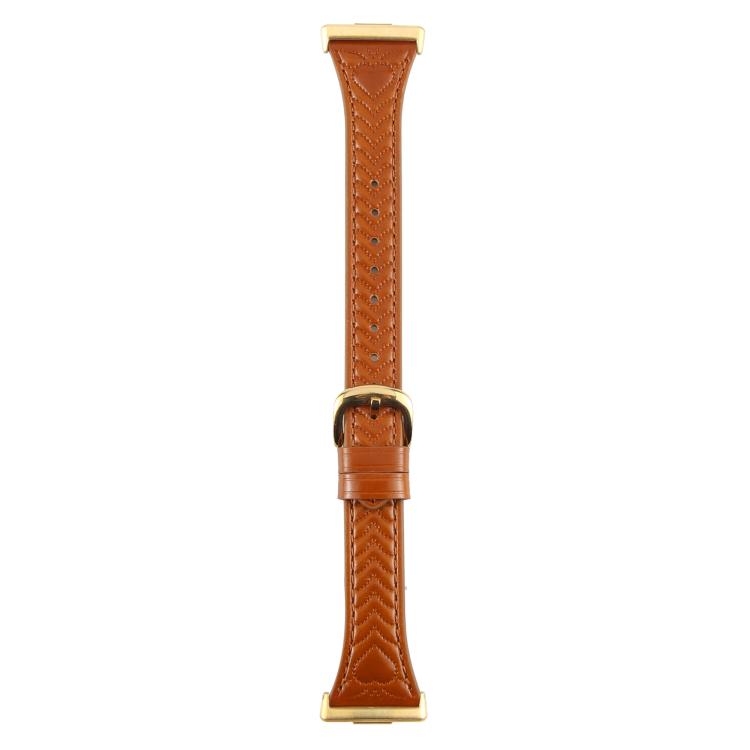 For Huawei Watch Fit Metal Connector Heart-Shaped Embossed Leather Watch Band
